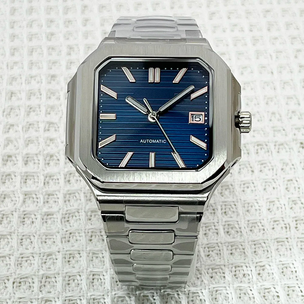 Silver Watch With Blue Dialer