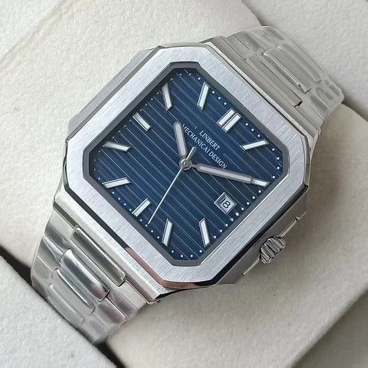 Silver Watch With Blue Dialer