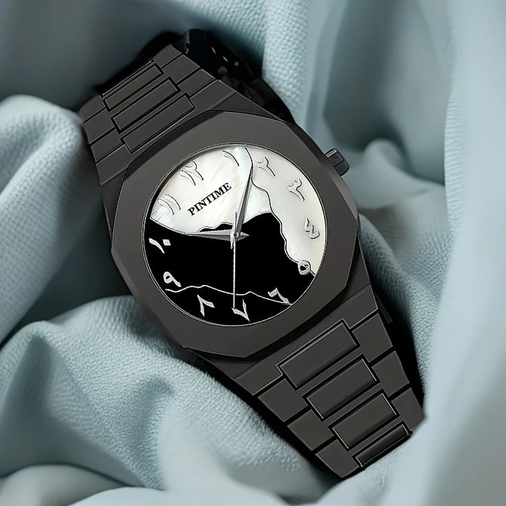 Double Colour black Arabic watch