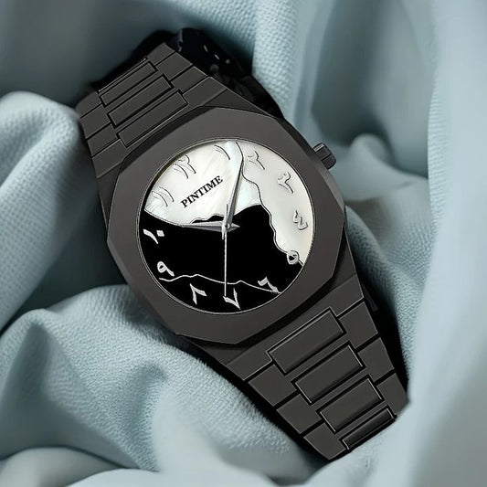 Double Colour black Arabic watch